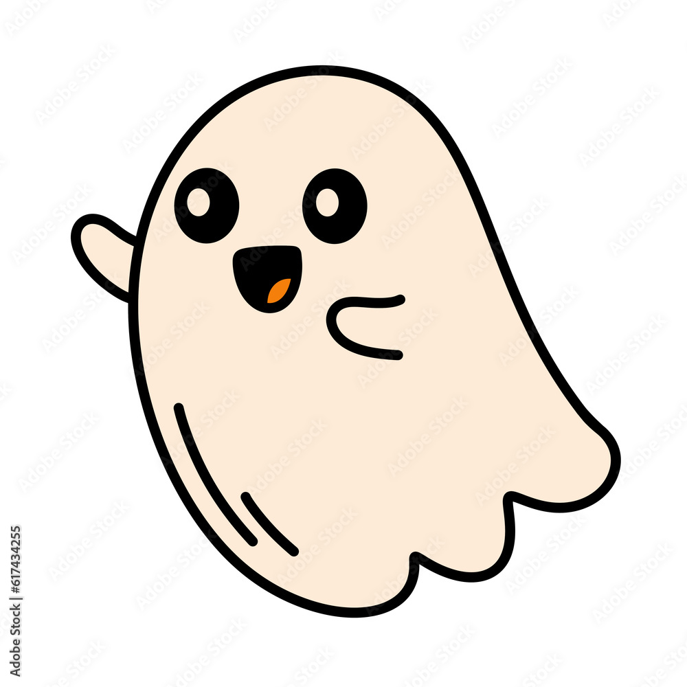 Cartoon halloween ghost icon. Cartoon halloween ghost icon.