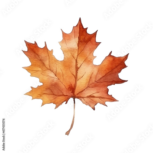 Wallpaper Mural Watercolor Autumn Leaf. Illustration AI Generative. Torontodigital.ca