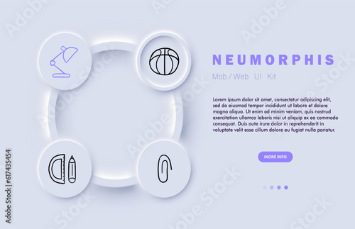 Scientific Research Icon. Exploration, knowledge discovery, inquiry, experimentation, analysis. Neomorphism. Vector line icon for Business