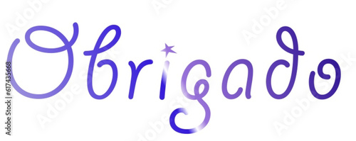 obrigado - thank you written in Portuguese - multicolor - background with color spots - ideal for website, email, presentation, advertisement, image, poster, placard, banner, postcard, ticket, logo,
