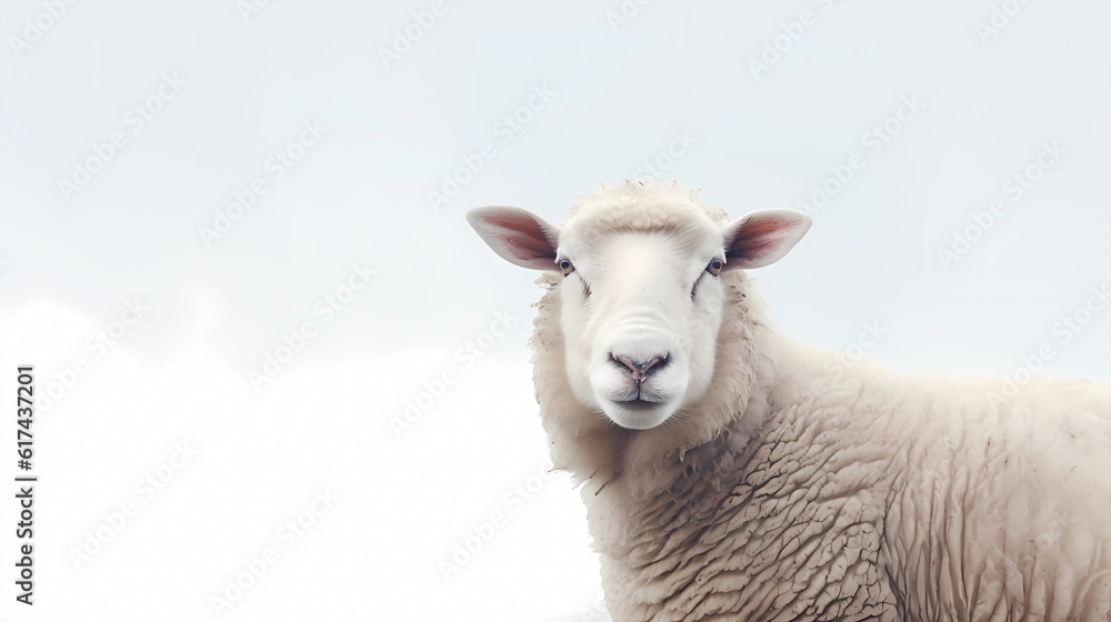 Sheep on a white background
