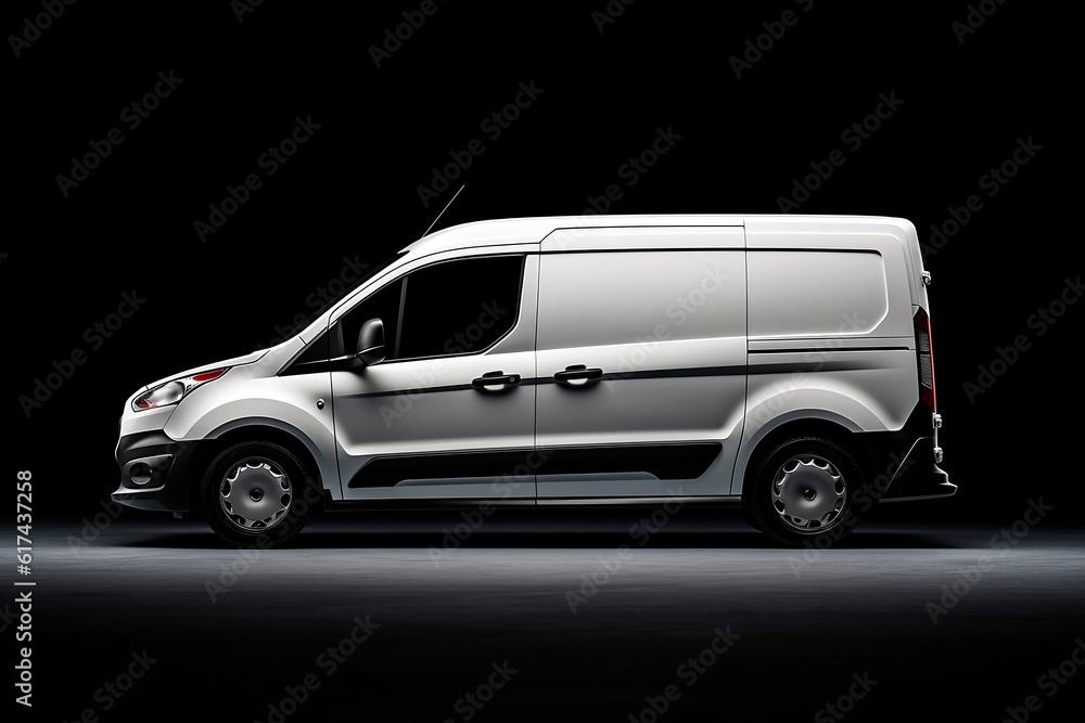 Compact White Cargo Van Efficient and Versatile Transport Solution. AI