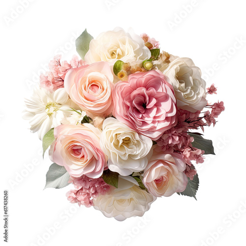 Cute wedding bouquet. Illustration AI Generative.