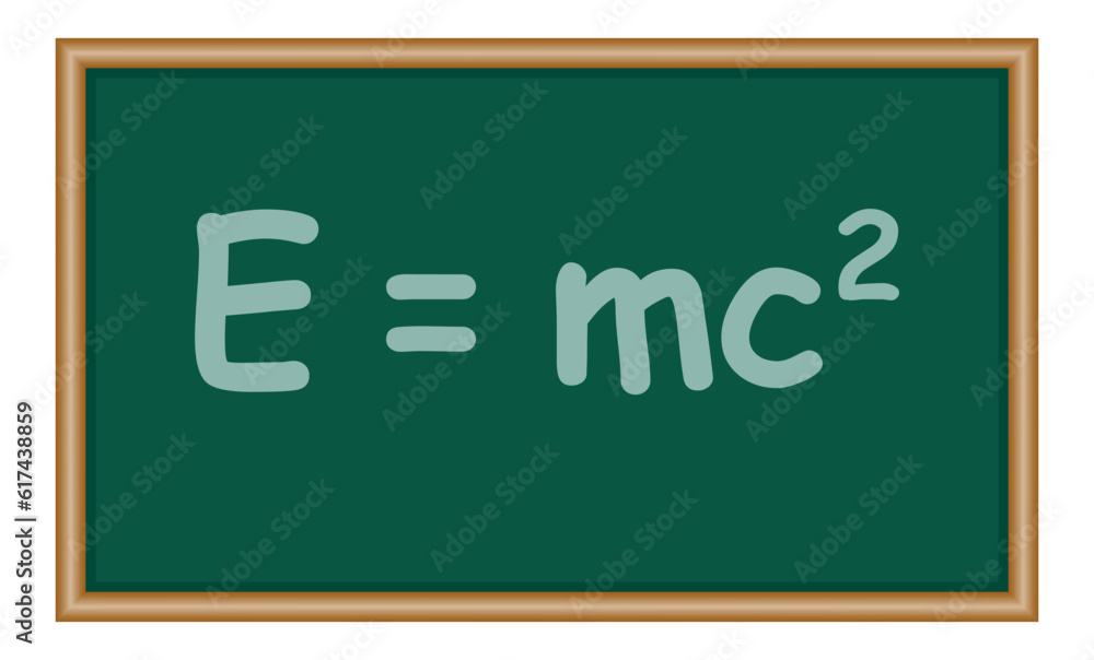 Energy, mass and speed of light equation. EMC formula. Mass and energy equation. Physics resources for teachers and students. Vector illustration. Energy, mass and speed of light equation. EMC formula. Mass and energy equation. Physics resources for teachers and students. Vector illustration.