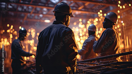 Construction site workers.