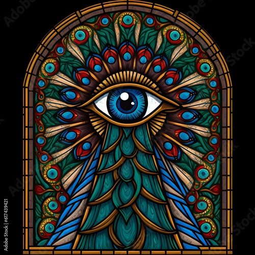 stained glass with chamanic eye 