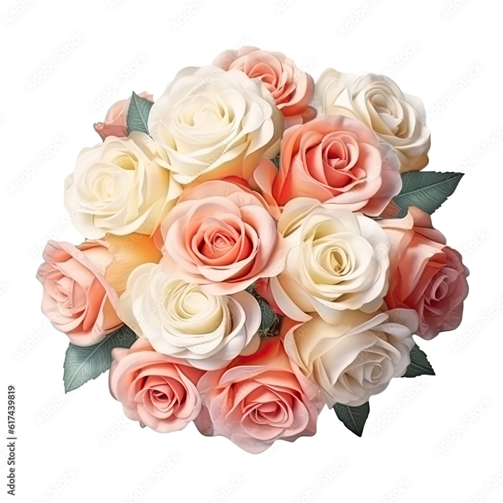 Cute wedding bouquet. Illustration AI Generative. Cute wedding bouquet. Illustration AI Generative.