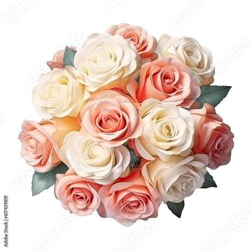 Cute wedding bouquet. Illustration AI Generative.