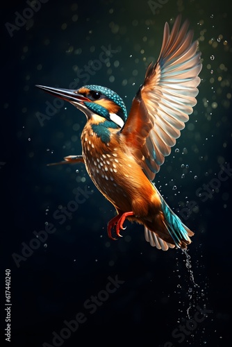 Kingfisher  bird on the water to catch fish © Tendofyan