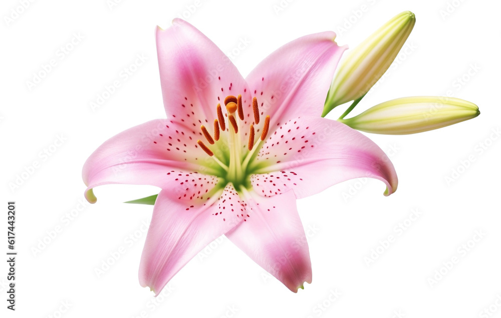 Beautiful pink lily flower isolated on white background. retro filter. vintage. flat, top view - 1 Beautiful pink lily flower isolated on white background. retro filter. vintage. flat, top view - 1