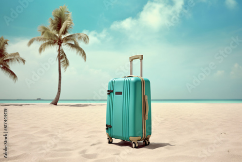 Suitcase luggage baggage for summer travel and vacation photography © yuniazizah