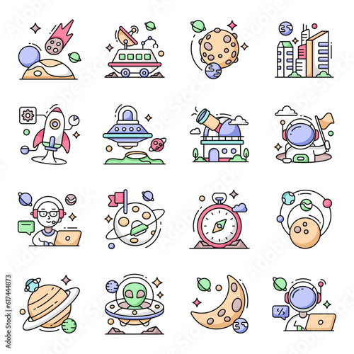 Pack of Astronomy Flat Icons

