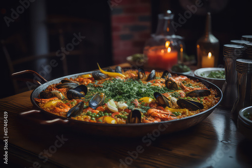  Gorgeous photo of Paella  Grilled vegetables  or a mix