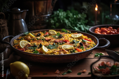  Gorgeous photo of Paella, Grilled vegetables, or a mix