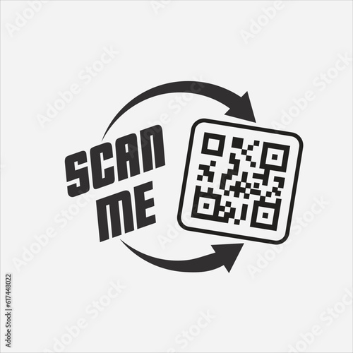 QR code scan icon , scan me barcode sign, Vector illustration eps 10 icon.