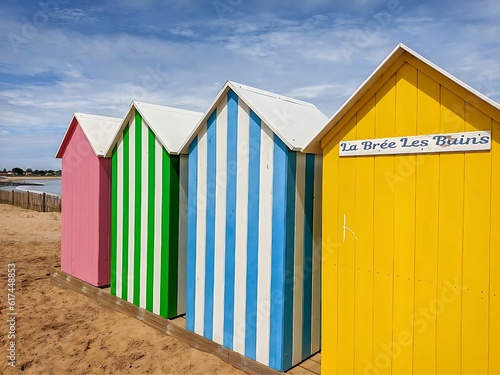 beach huts on the beach
