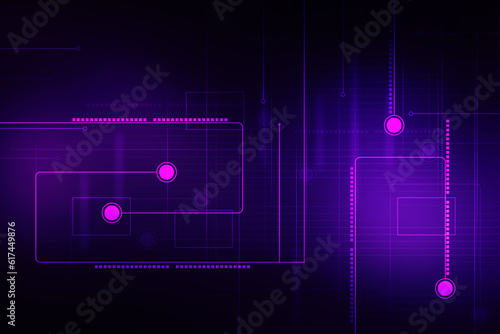 2d illustration Abstract futuristic electronic circuit technology background 