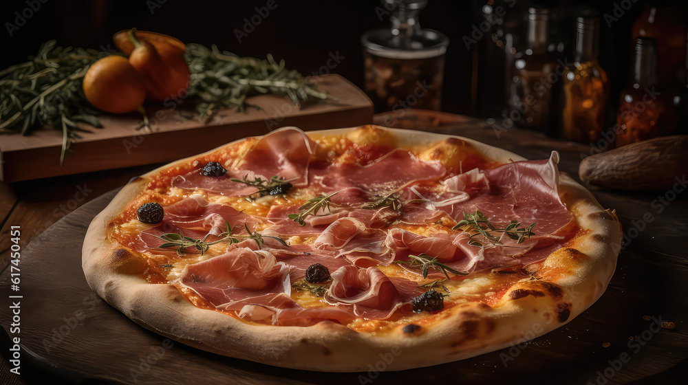 Gourmet Pizza - Pizza with premium ingredients like prosciutto