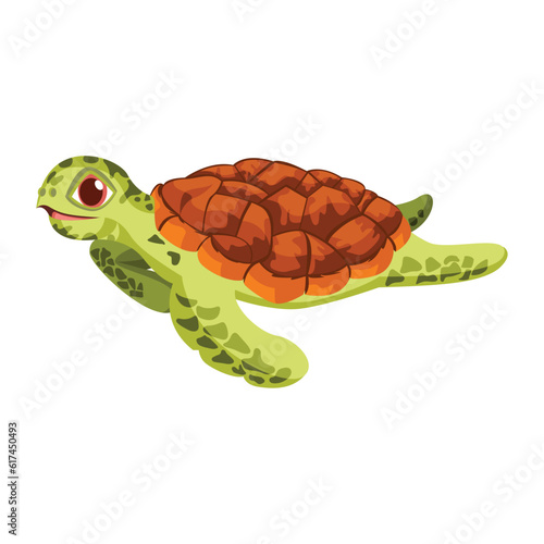 Vector Cartoon Tortoise Character isolated illustration