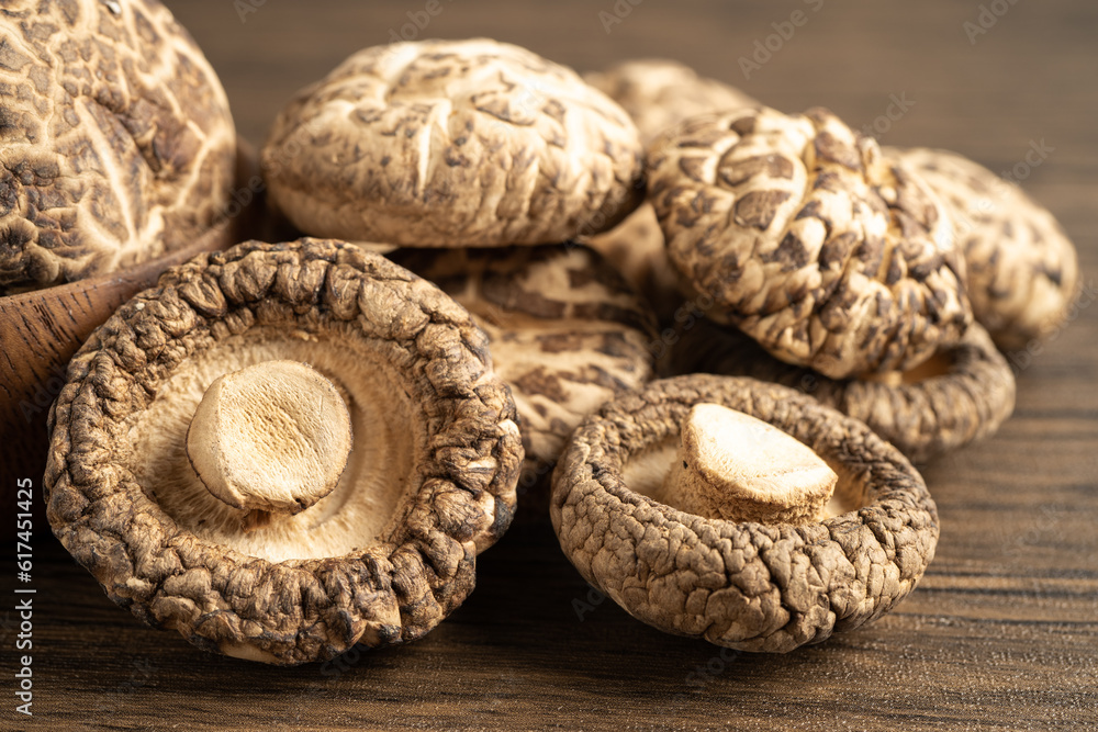 Dried shiitake mushroom isolated on white background. Dried shiitake mushroom isolated on white background.