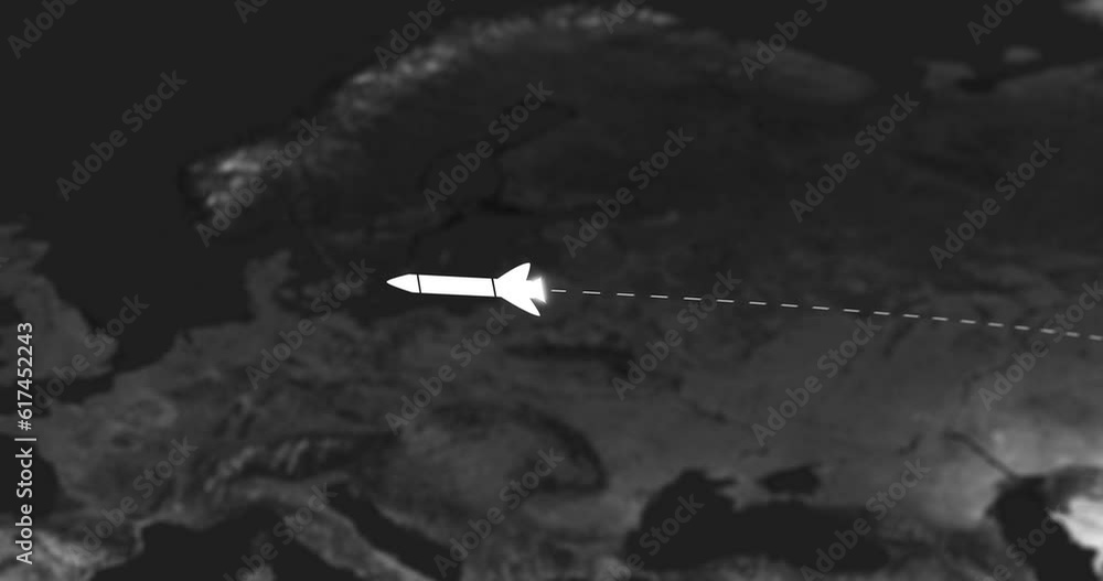 Satellite, rocket and tracking an air strike with software for an ...