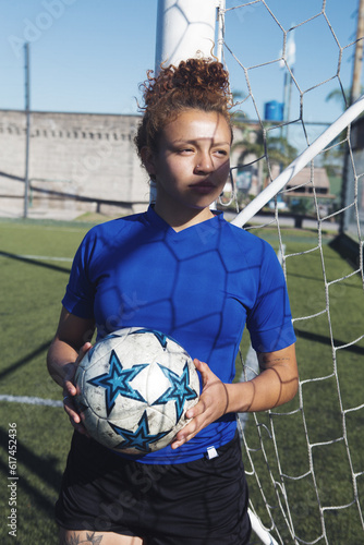portrait of young female soccer 