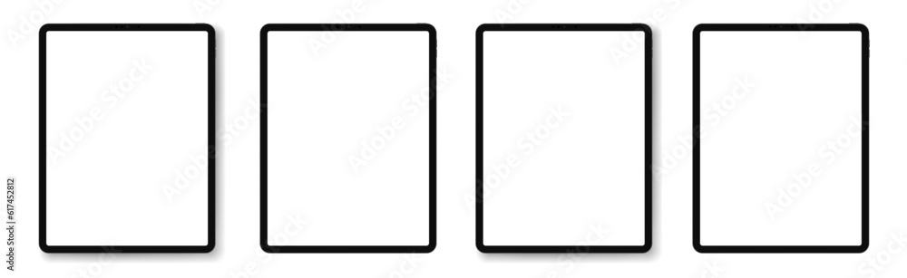 Mockup of a tablet screen. Social media promotion. Advertising on a smartphone display. Device front view. 3D smart pad with shadow. Mockup of a tablet screen. Social media promotion. Advertising on a smartphone display. Device front view. 3D smart pad with shadow.