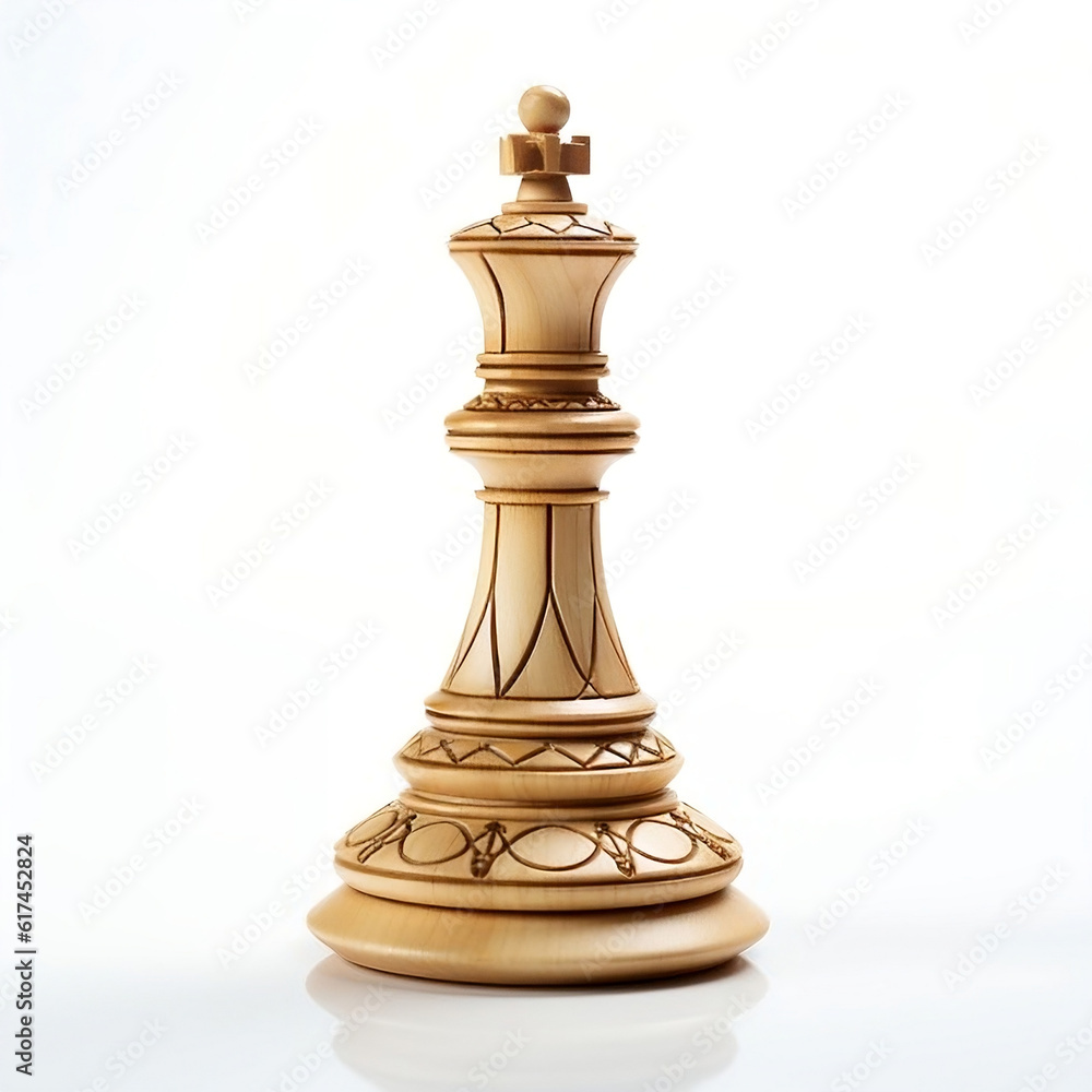 virtual no realistic short piece of chess representing the pawn, chinese style, just one. White background 