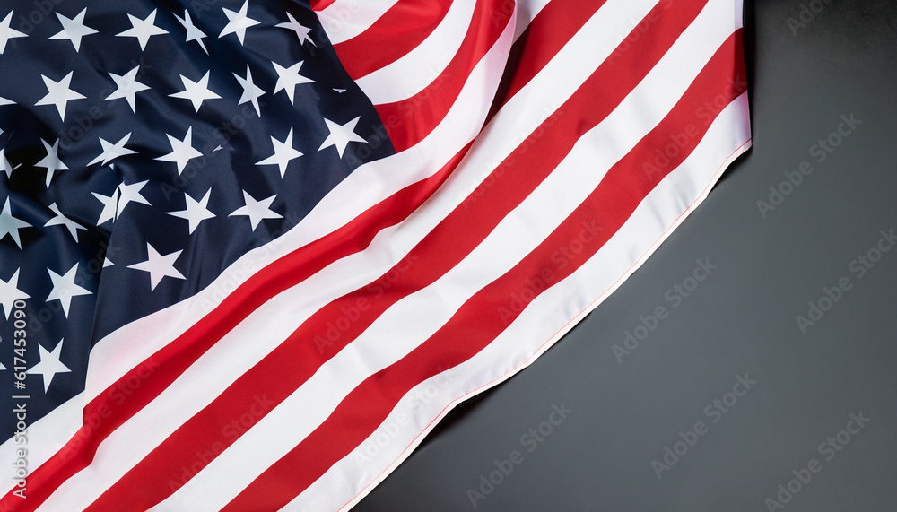 Fototapeta premium folded USA or american flag on a background