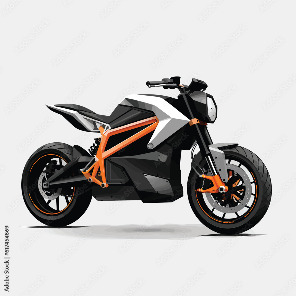 electric motorcycle vector flat minimalistic isolated illustration