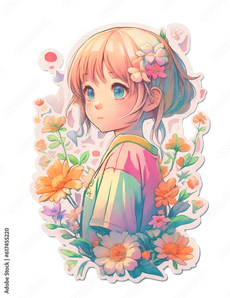 girl with flowers girl with flowers