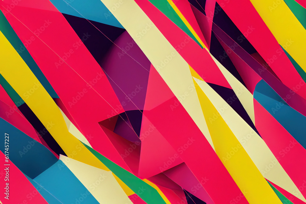 A seamless pattern of vibrant, abstract background featuring a design of colorful geometric shapes. Generative AI A seamless pattern of vibrant, abstract background featuring a design of colorful geometric shapes. Generative AI