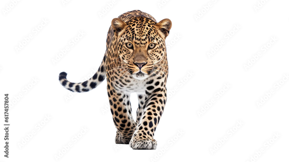 Obraz premium Leopard on transparent background. AI generative