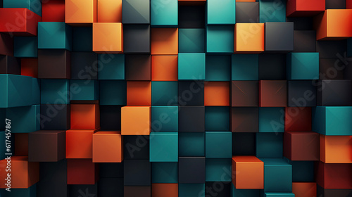Seamless pattern of squares. AI Generate