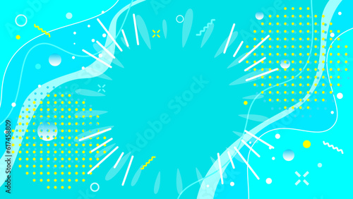 ポップなサマーセールのデザイン、炭酸がはじける夏のイメージイラスト。水色のベクター背景素材 photo