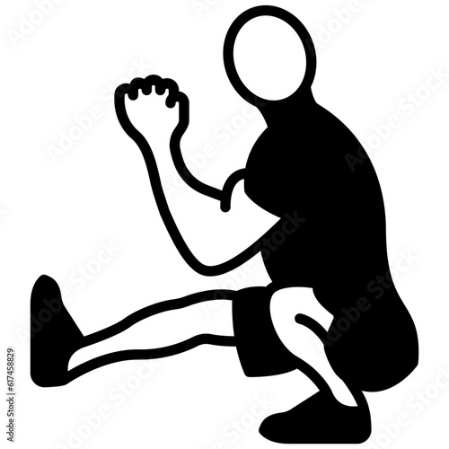 Heart Pumping Workout concept, Body weight squat vector icon design, Fitness and Wellness symbol, Workout and Weightlifting sign, Personal training equipment stock illustration