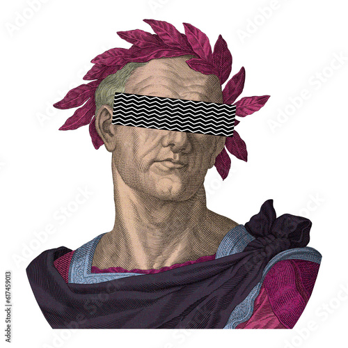Imperial Majesty: Caesar Roman Bust Illustration Roman Empire Political Figure