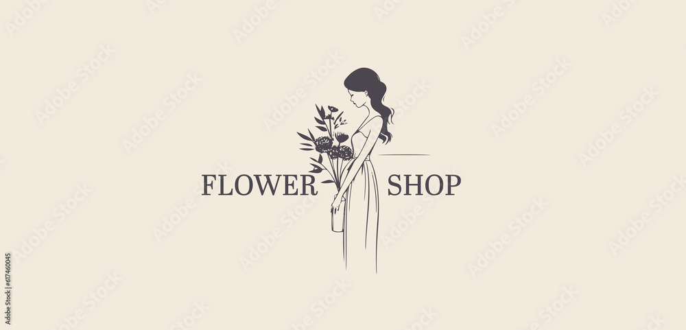 Fototapeta premium Vector logotype for flower shop, luxury beauty salon, fashion, skincare, cosmetic