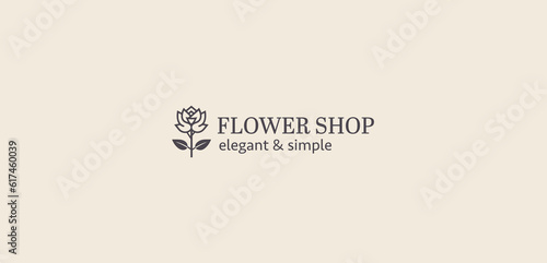 Vector logotype for flower shop, luxury beauty salon, fashion, skincare, cosmetic