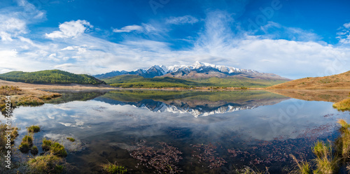  View of Dzhangyskol lake in Eshtykel plateau  Altai Republic  Siberia  Russia.
