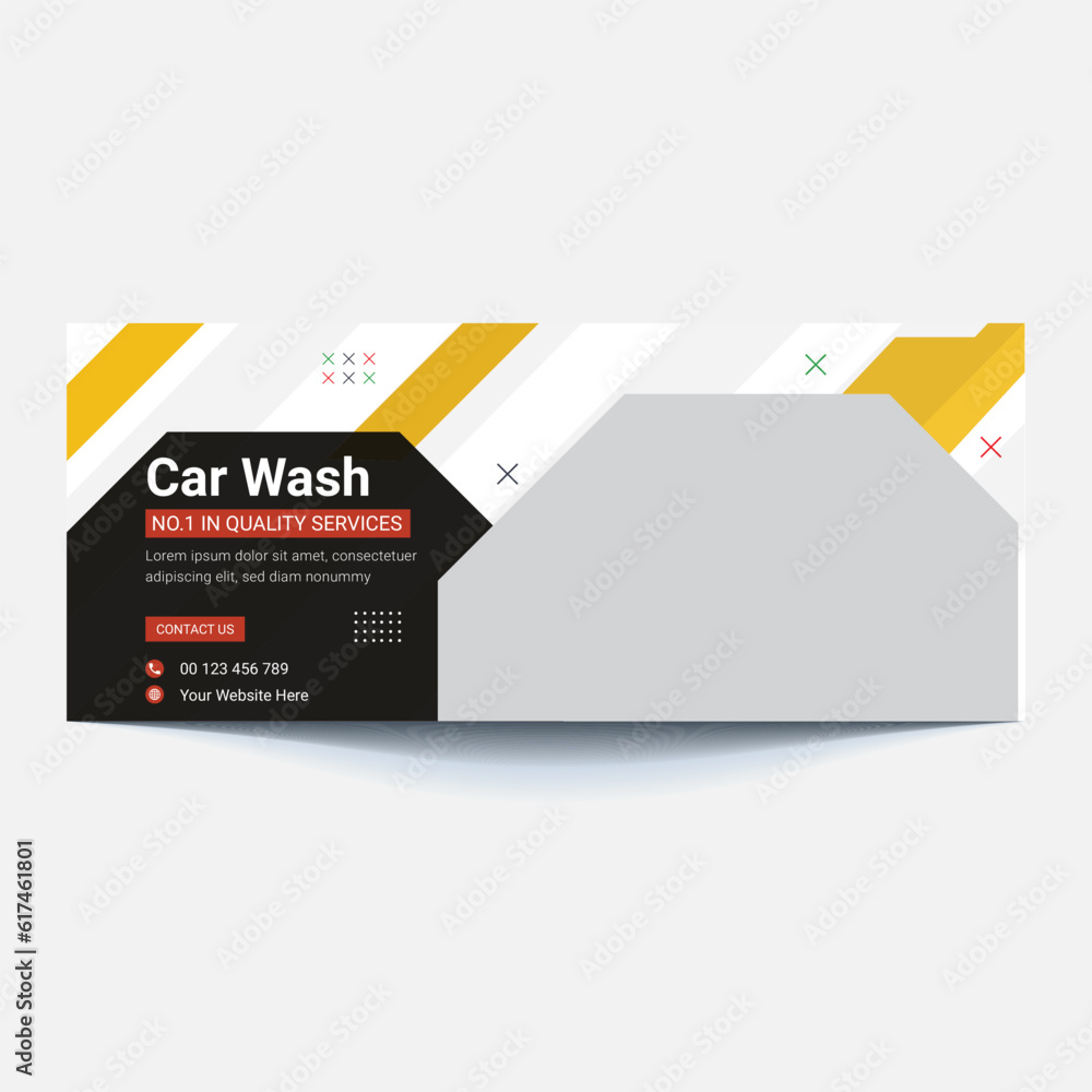 Vector layout design for car wash service. Adapt to billboard, flyer, or banner.