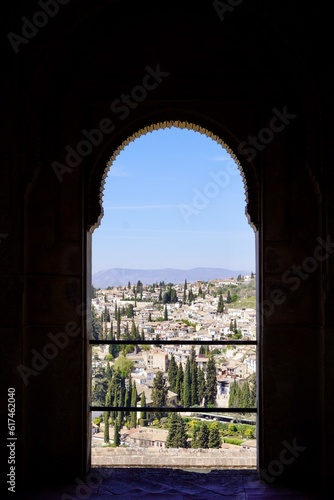 view from the window of a castle