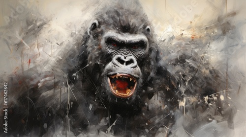 Dangeours Frightning Gorilla - amazing illustration stylish and eyecatching