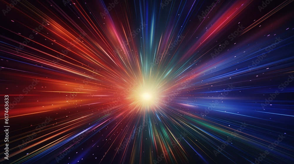 Naklejka premium abstract line background with rays and stars computer generation