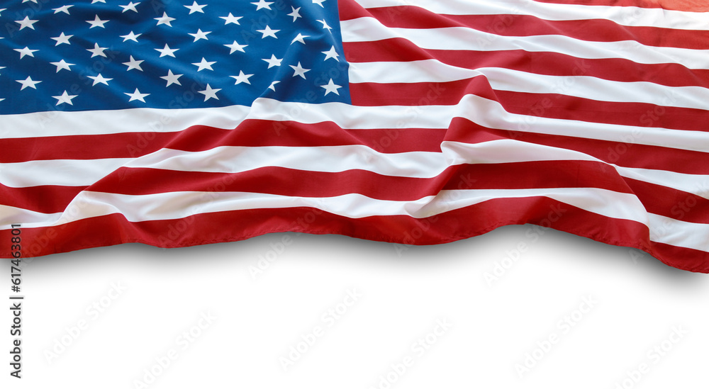 Obraz premium American flag on white background. Copy space