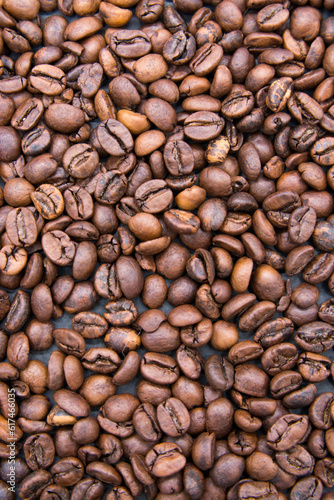 Fondo textura de granos de café. Copy space. Close up.