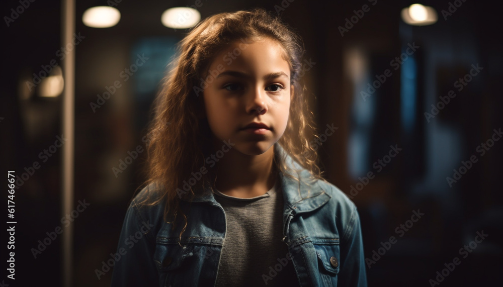 Young adult sitting alone, lost in contemplation generated by AI Young adult sitting alone, lost in contemplation generated by AI