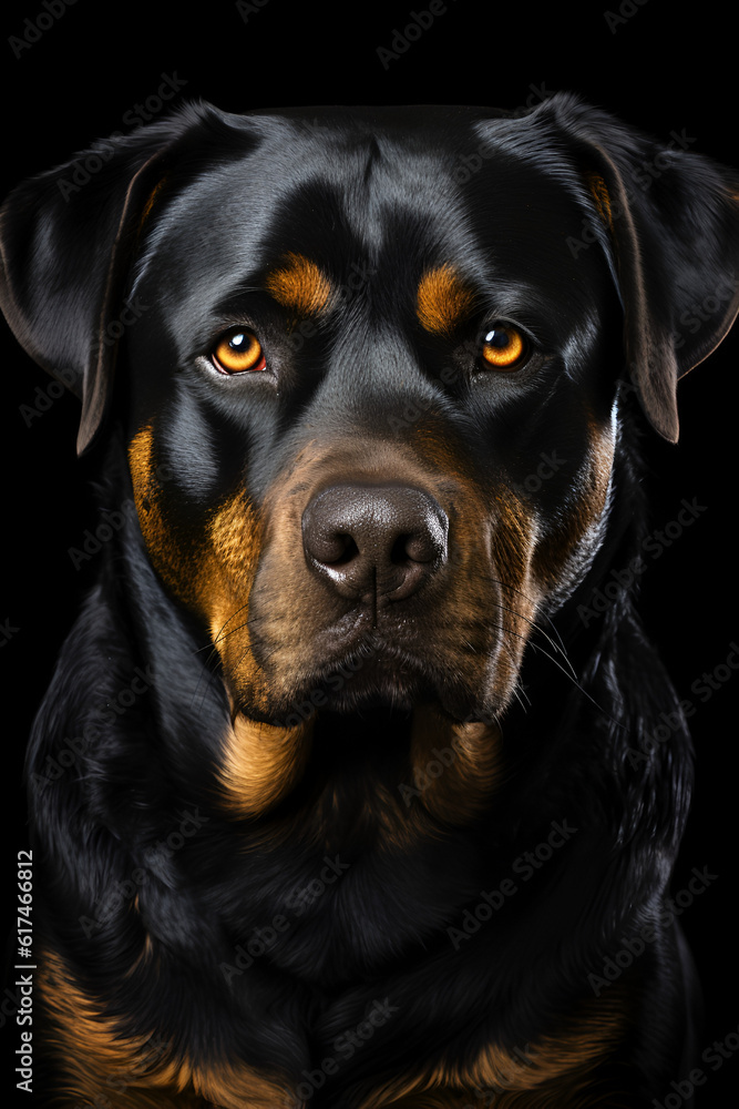 portrait of a black rottweiler portrait of a black rottweiler
