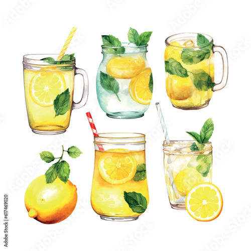 Vintage lemonade watercolor, great design for any purposes.