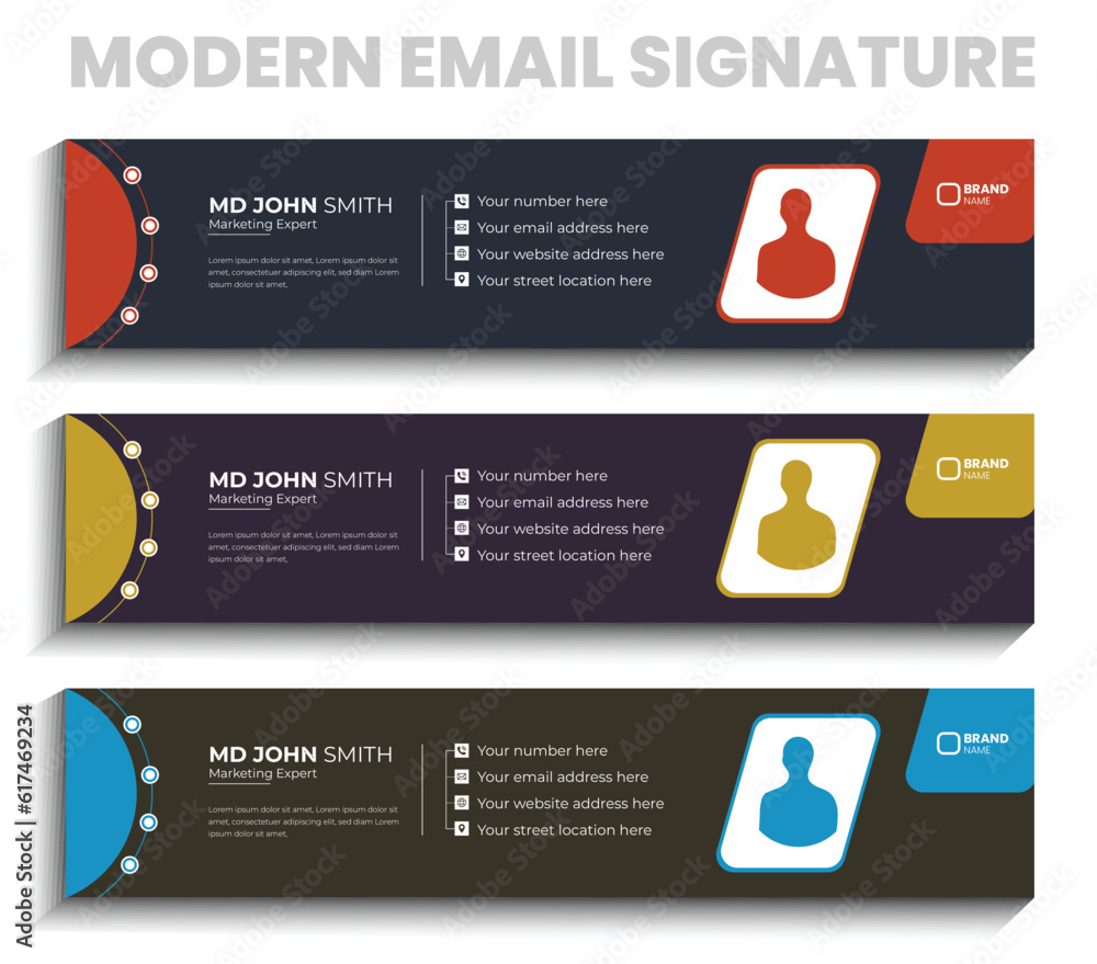 Luxury Email Signature bundle template with new concept, Modern and